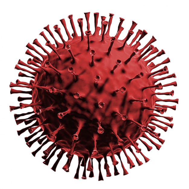 3D-Illustration Coronavirus 2019-nCov isoliert auf weißem Hintergrund