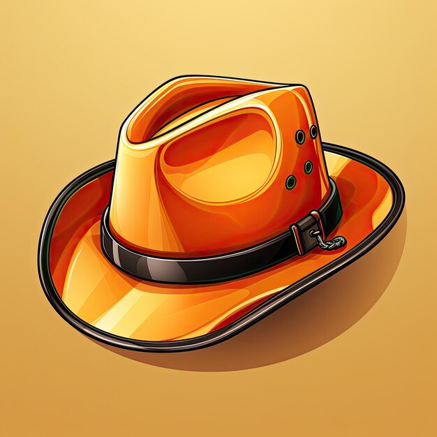 3D-Illustration Cowboy auf gelber Farbe isoliert