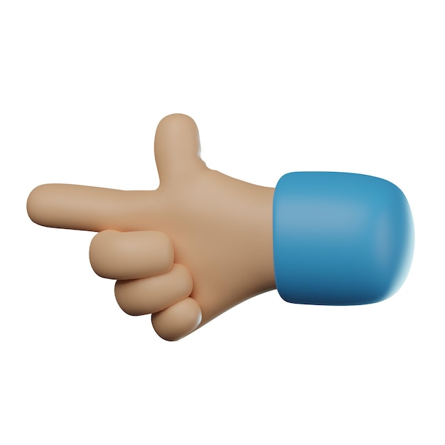 3D-Illustration der Handgesten der Waffe