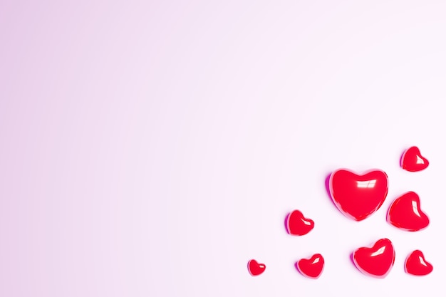 3D-Illustration der Herzen des Muttertags und des Valentinstags