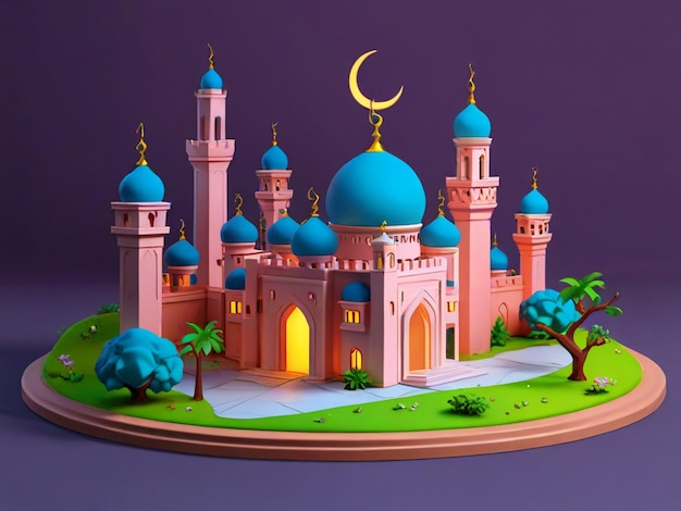 3D-Illustration der Moschee