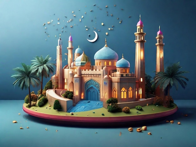 3D-Illustration der Moschee