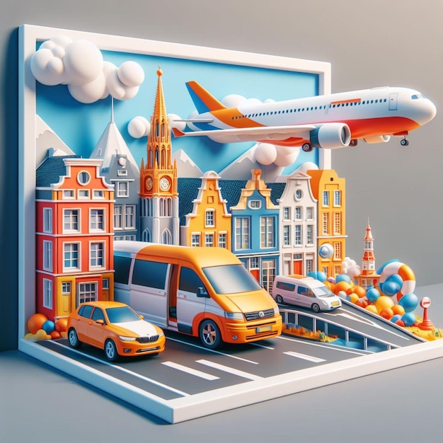 3D-Illustration der Niederlande mit grauem Hintergrund