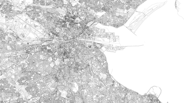 3D-Illustration der Stadt Dublin und der Massengebäude