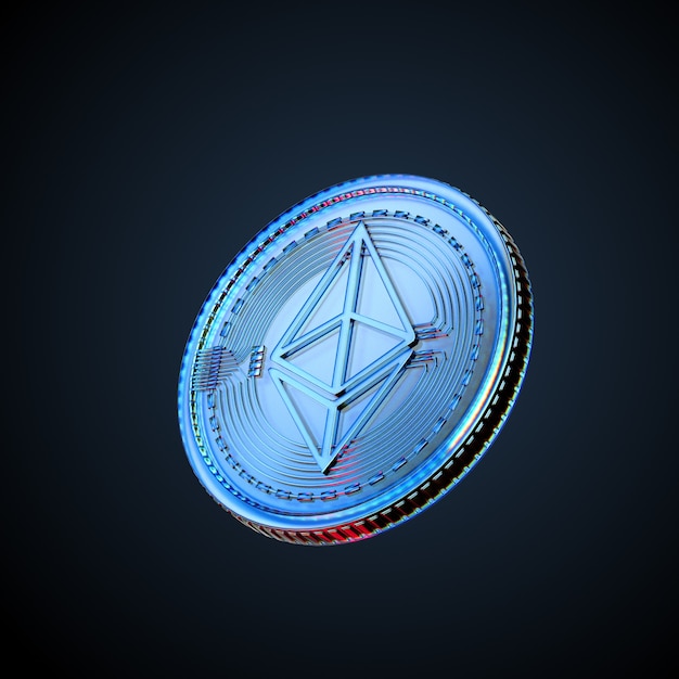 Foto 3d-illustration des digitalen kryptowährungs-ethereum