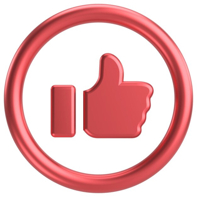 Foto 3d-illustration des like-buttons