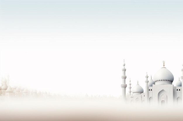 3D-Illustration des Ramadan-Kareem-Hintergrunds mit Moschee und goldenen Datteln