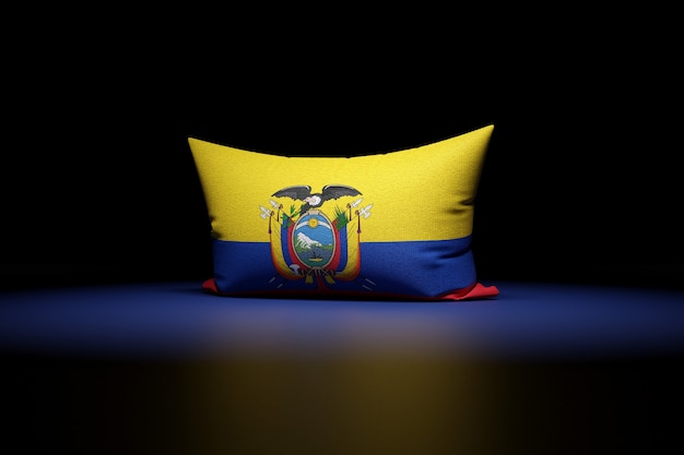 3d Illustration des rechteckigen Kissens, das die Nationalflagge von Ecuador darstellt