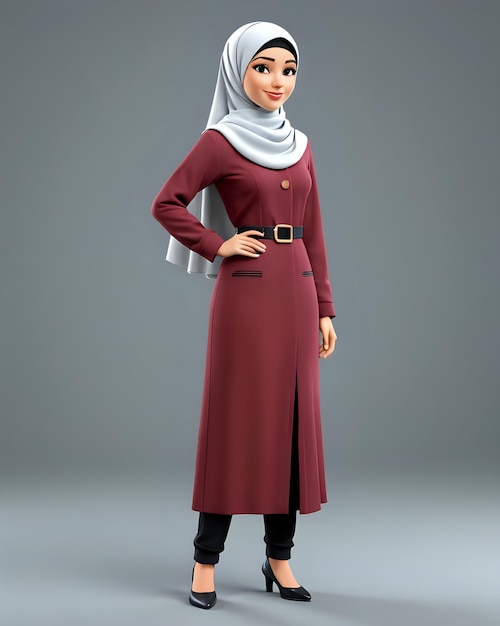 3D-Illustration einer muslimischen Frau