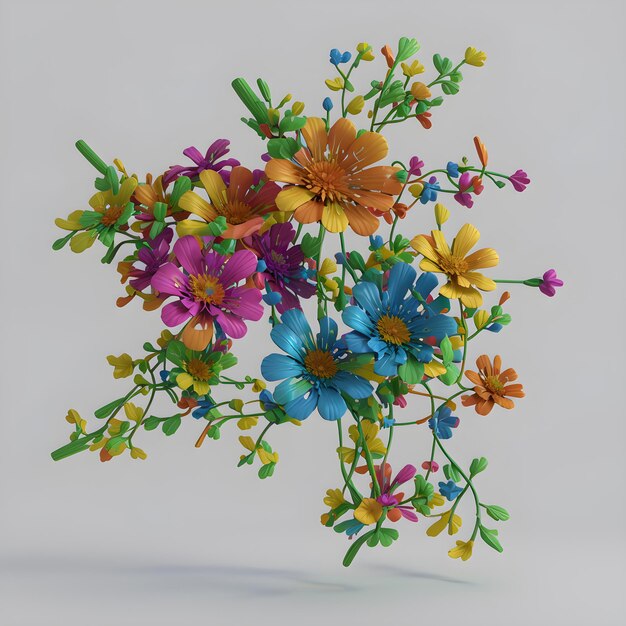 3D-Illustration eines Blumenstraußes