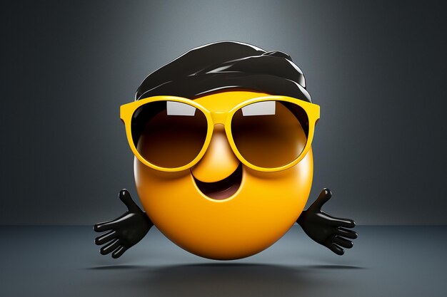 Foto 3d-illustration eines coolen swag-emoticons