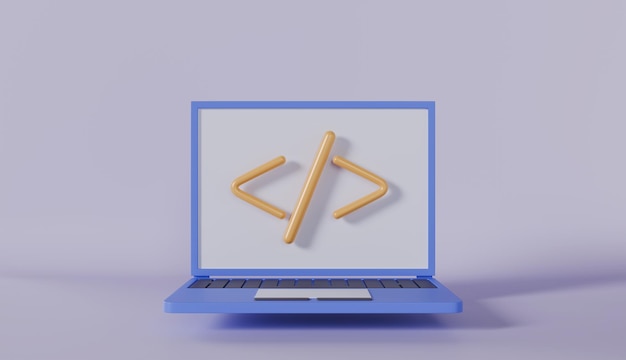 3D-Illustration eines Laptop-Computers mit einem Pfeil, der auf den Bildschirm zeigt und ein Online-Geschäft symbolisiert