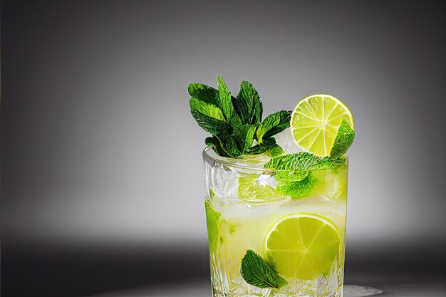 3D-Illustration eines von KI generierten brasilianischen Caipirinha-Bildes