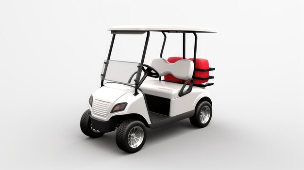 Foto 3d illustration einfaches golfwagen im isolierten hintergrund