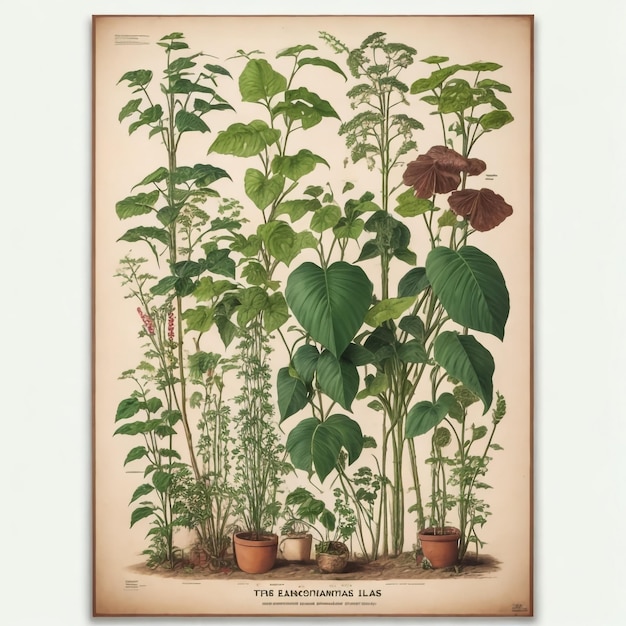 Foto 3d-illustration exotische pflanzen in einem rostigen topf auf weißem hintergrund