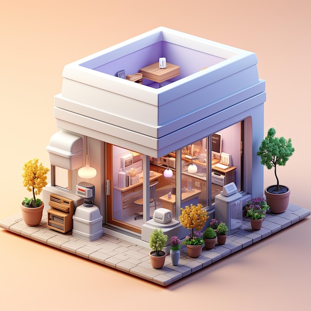 3D-Illustration Food-Court