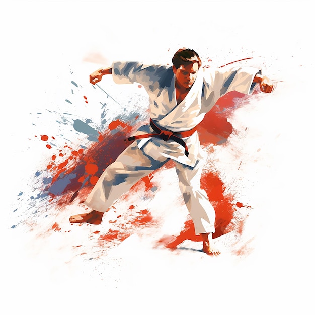 Foto 3d-illustration für karate mit generativer ai