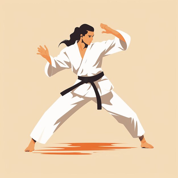 3D-Illustration für Karate mit generativer AI