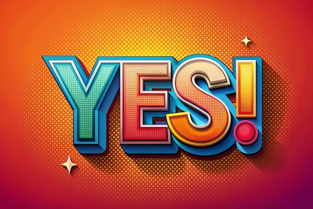 3D-Illustration Ja Schriftzeichen für Banner-Poster und Aufkleberkonzept mit Text Ja Trendy und moderner Vektor im 3D-Stil
