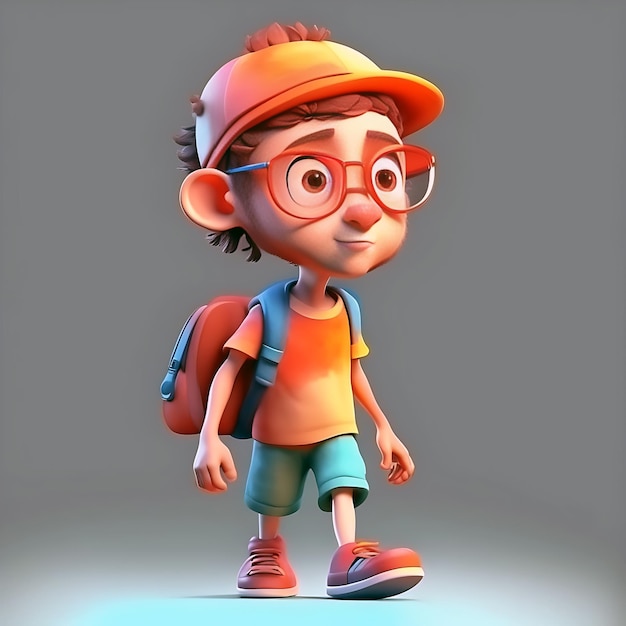 3D-Illustration Junge Cartoon-KI generiert