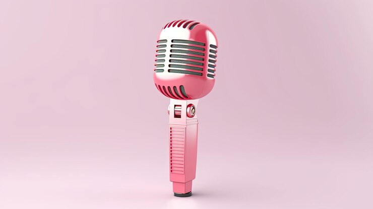 Foto 3d illustration microfone de fundo isolado