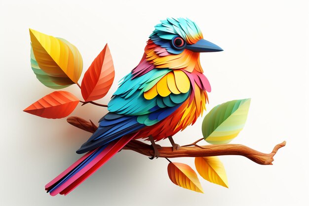 3D-Illustration mit einem realistischen Vogel