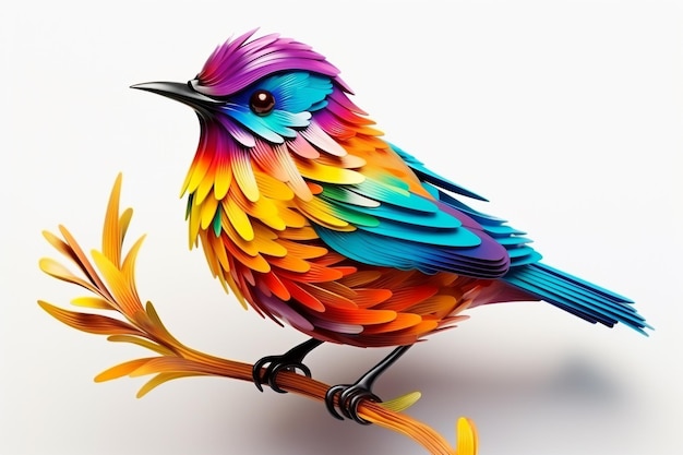 3D-Illustration mit einem realistischen Vogel