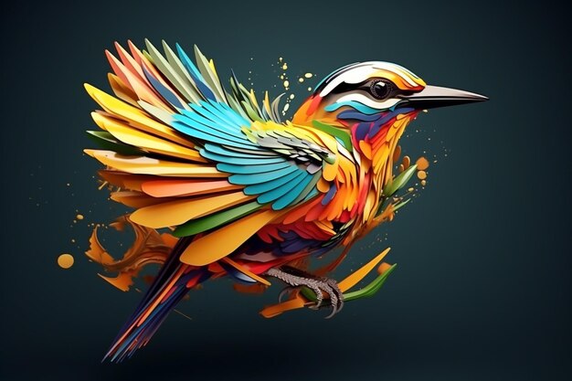 3D-Illustration mit einem realistischen Vogel