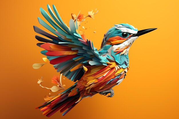 3D-Illustration mit einem realistischen Vogel