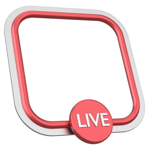 3D-Illustration mit Live-Streaming-Rahmen