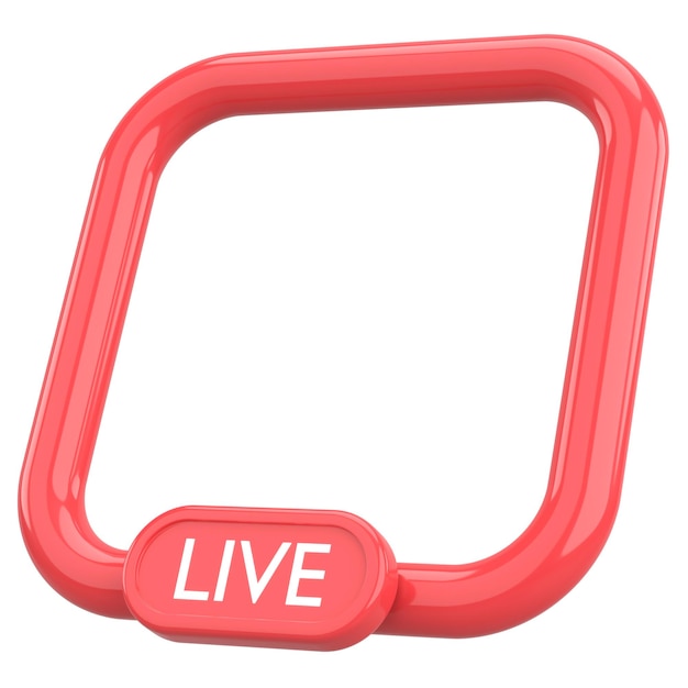 3D-Illustration mit Live-Streaming-Rahmen