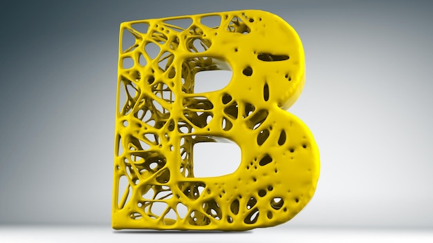 3D-Illustration mit Voronoi-Brucheffekt auf Brief