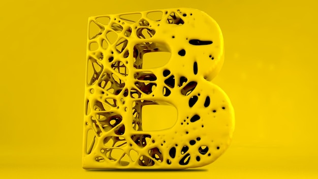 3D-Illustration mit Voronoi-Brucheffekt auf Brief