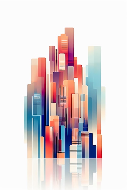 3D-Illustration moderner Architektur Minimalbauposter Ai generiert