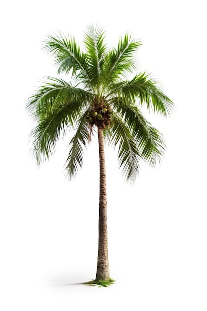 3D-Illustration Palme und Kokosnussbaum in weißem Hintergrund isoliert