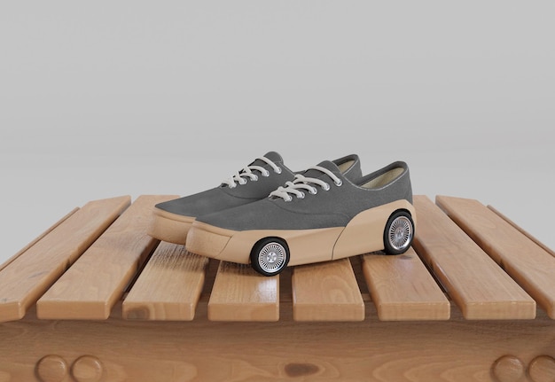 Foto 3d-illustration schuh-skates-konzept