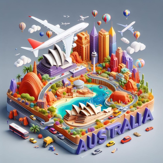 3D-Illustration von Australien