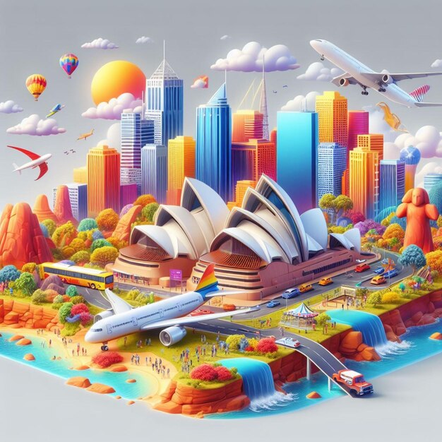 3D-Illustration von Australien