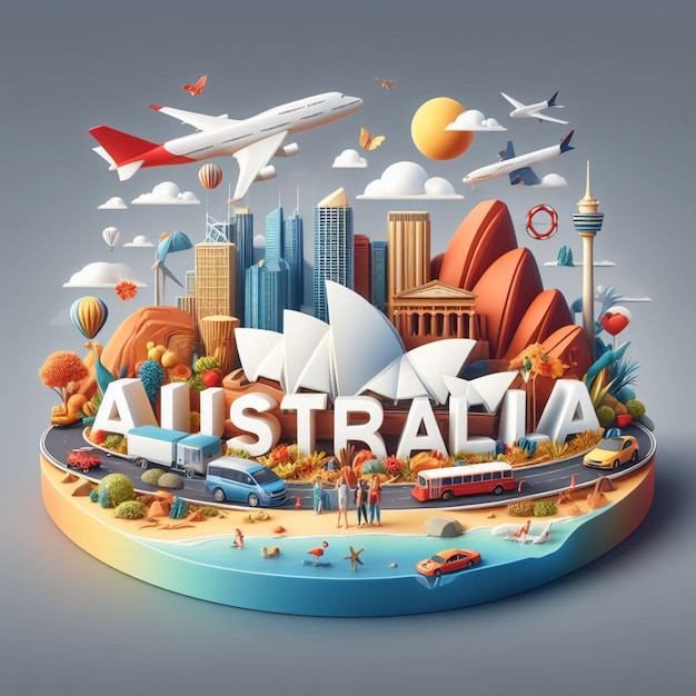 3D-Illustration von Australien