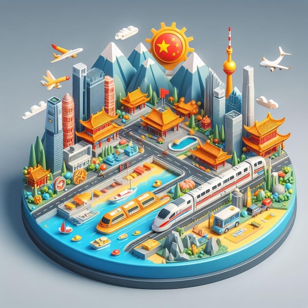 3D-Illustration von China