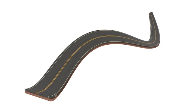 3D-Illustration von Reise- und Urlaubswerbung auf Straßen, Biegungen auf Straßen und Autobahnen, isolierte Anzeigen