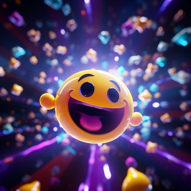 Foto 3d-illustration von smiley-emoji