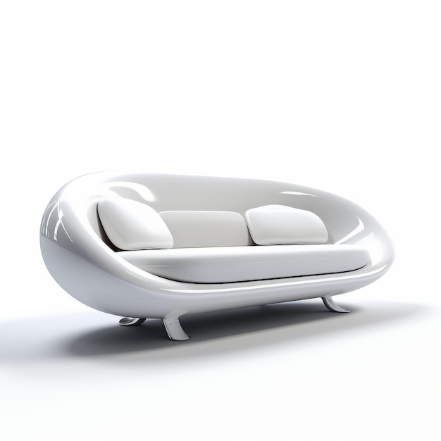 3D-Illustration von Sofa und Stuhl im Stil moderner Möbel, erstellt mit generativer KI-Technologie