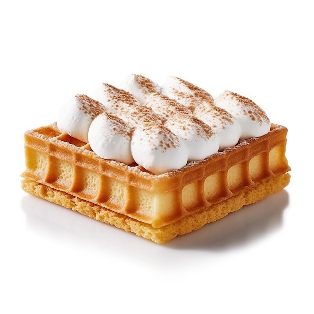 3D-Illustration Waffel mit Eis isoliert auf weißem Hintergrund