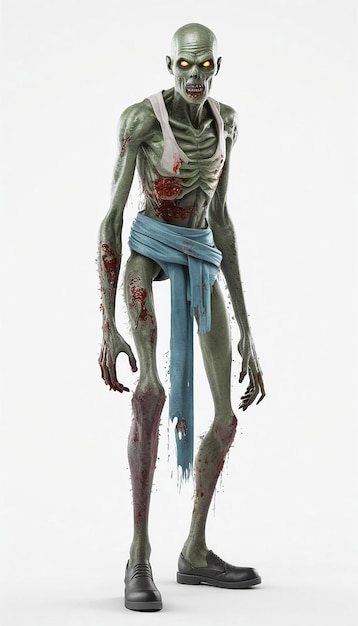 Foto 3d-illustration zombie-männer isolierten weißen hintergrund