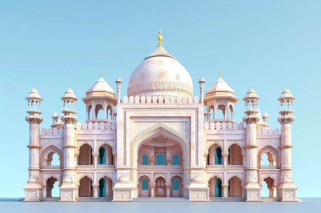 3D-Illustrationen des antiken indischen Mughal-Architektur-Designs