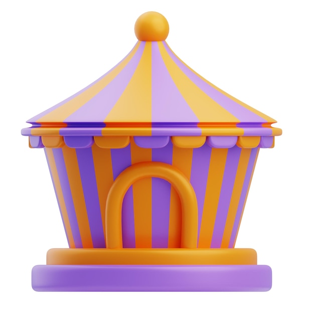 3D-Illustrationsdesign für das Karnevalszirkuszelt