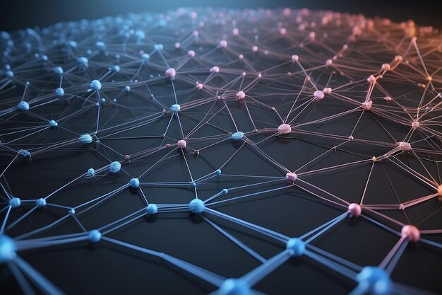 3D-Illustrationskonzeptbild Geprägtes Netz, das Internetverbindungen im Cloud Computing darstellt