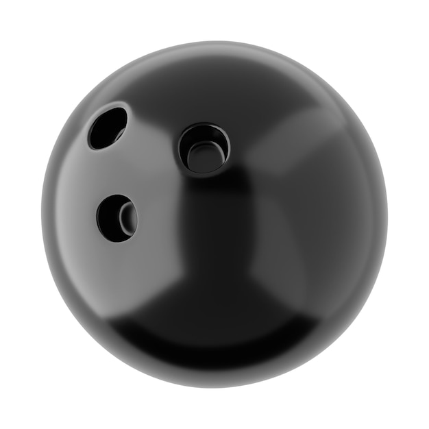 3D-Illustrationssymbol einer Bowlingkugel mit weißem Hintergrund