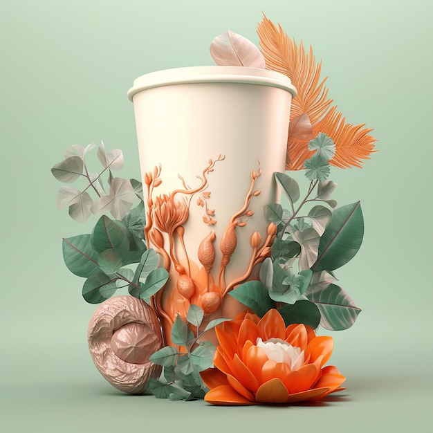 3D-Illustrator aus Pappbechern